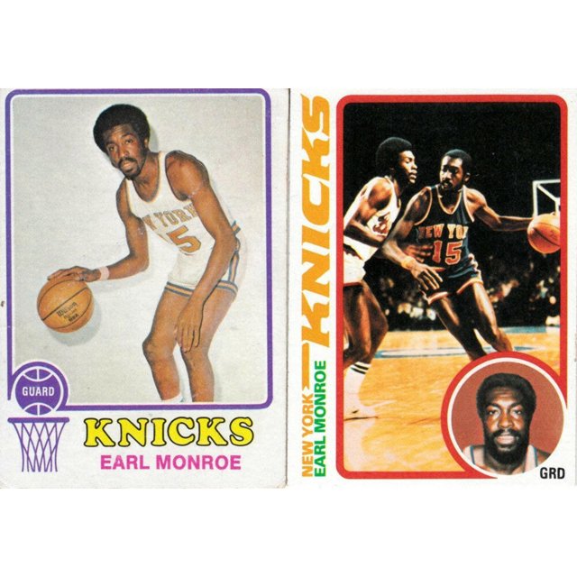 Earl Monroe New York Knicks 197374 and 197879 Topps basketball cards