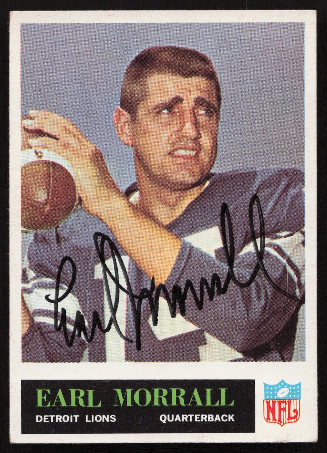 Earl Morrall Autographed 1965 Philadelphia Card #65 Detroit Lions SKU ...