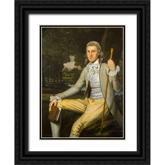 Earl, Ralph 11x14 Black Ornate Wood Framed with Double Matting Museum Art Print Titled - Moses Seymour Jr