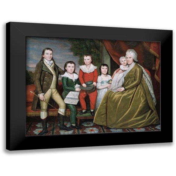 Earl, RalphÂ&nbsp; 14x12 Black Modern Framed Museum Art Print Titled - Mrs. Noah Smith and Her Children