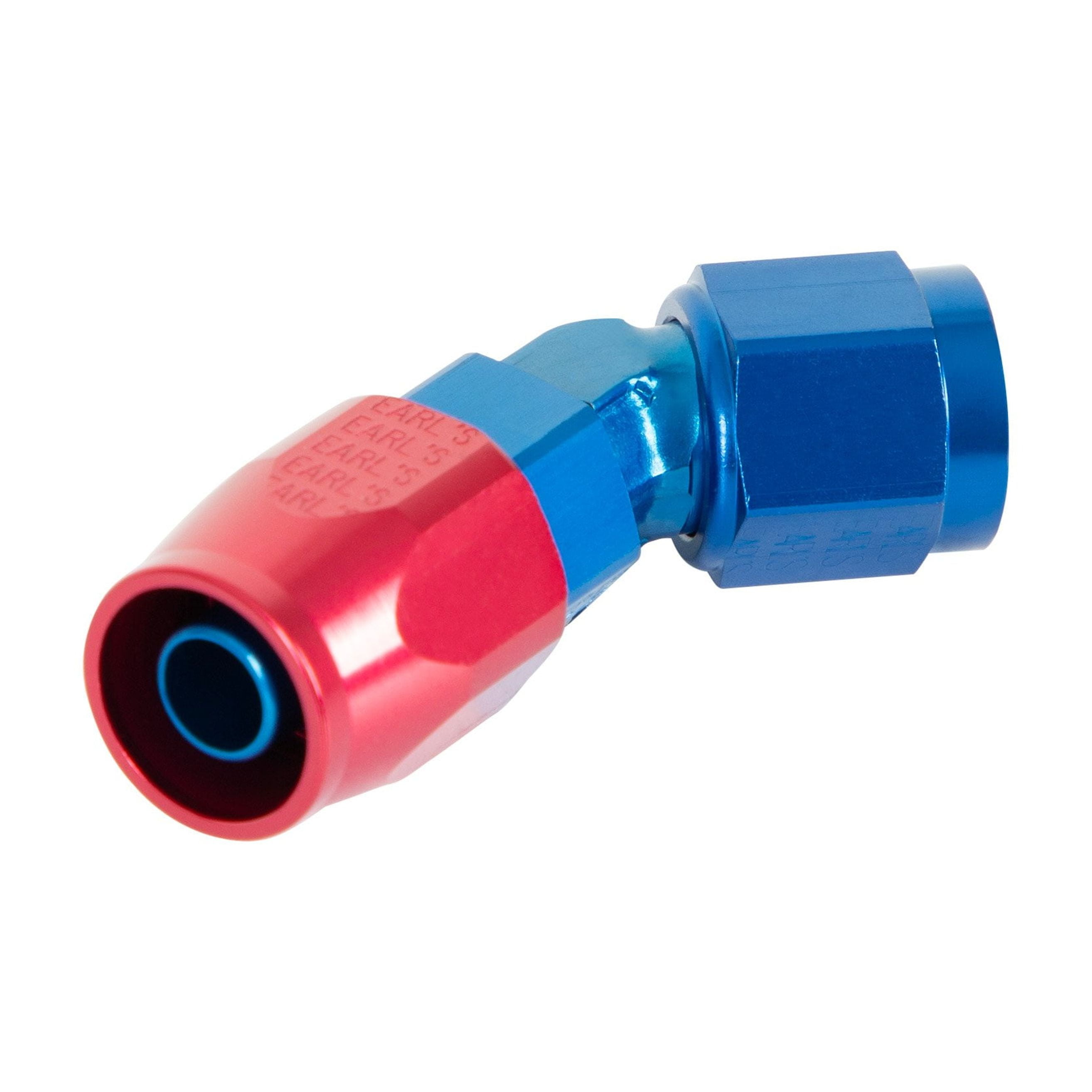 Earl's 45 Degree Swivel-Seal® Hose End -6 AN - Red/Blue - Clamshell Package