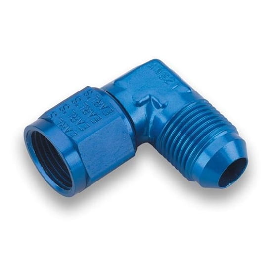 Earls 921108ERL Blue 90 Degree -8 AN Male to -8 AN Female Swivel