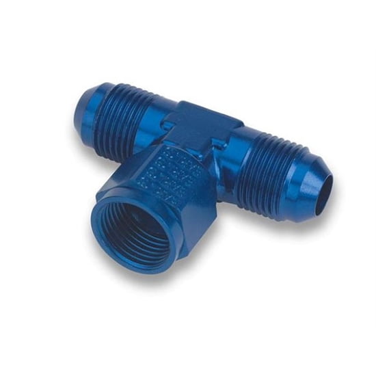 Earls 925110ERL Blue Anodized -10 AN Tee, Female Swivel on Branch