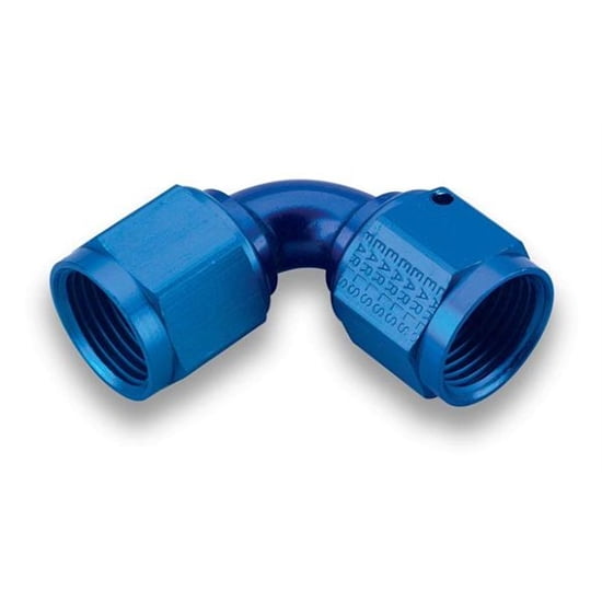 Earls 935106ERL Blue 90 Degree -6 AN Female to Female Swivel Adapter