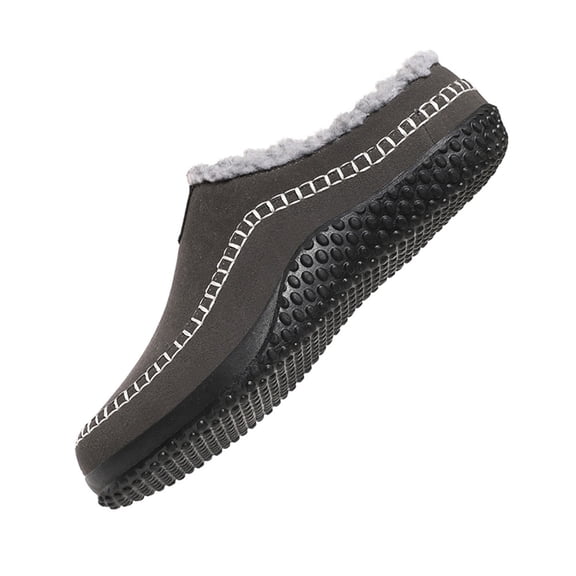 Earlde Men's Women's Winter Warm Slippers with Fuzzy Plush Lining Slip on House Shoes with Indoor Outdoor Anti-Skid Rubber Sole