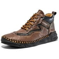 thumbnail image 1 of Earlde Mens Leather Casual Chukka Driving Walking Ankle Boots with Hand Stitching, 1 of 7