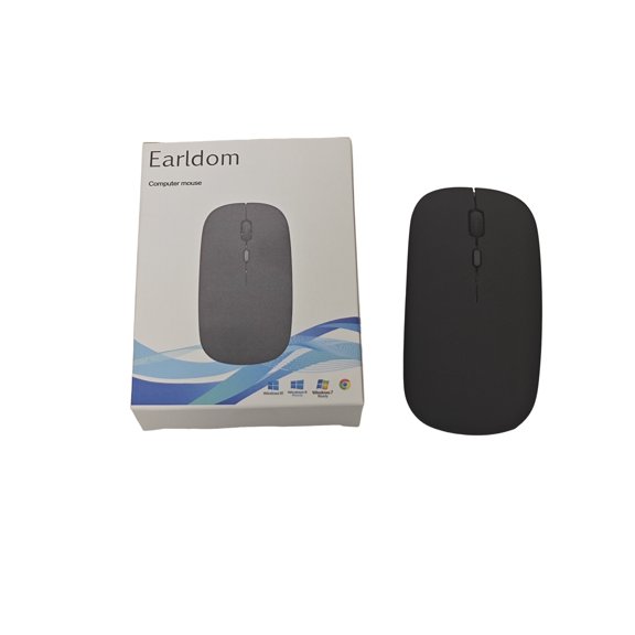 Earldom Computer mouse Slim Wireless Computer Mouse with Scroll Wheel (Black)