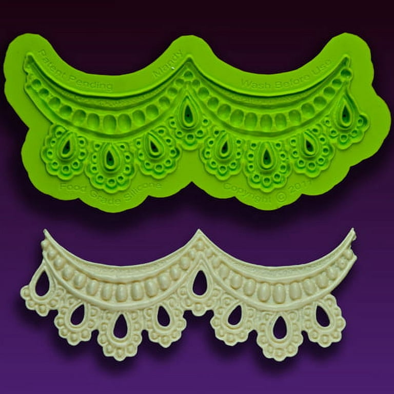 Silicone Fondant Mold Earlene's Virginia (Right)Enhanced-Lace by Marvelous  Molds