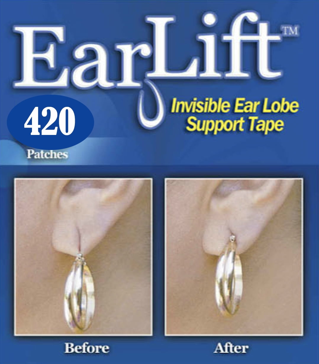 Earlift - Earring Support Patches Stretched and Droopy Ear Solution - 7 Pack (420 Patches) Clear