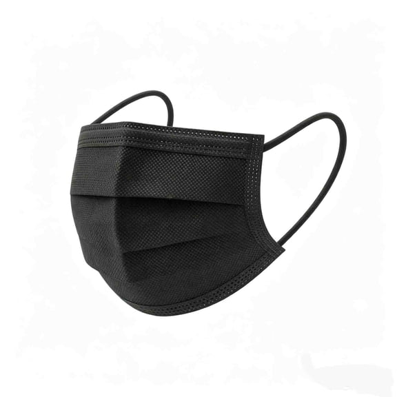Earloop Disposable Face Masks, Black, 50Count