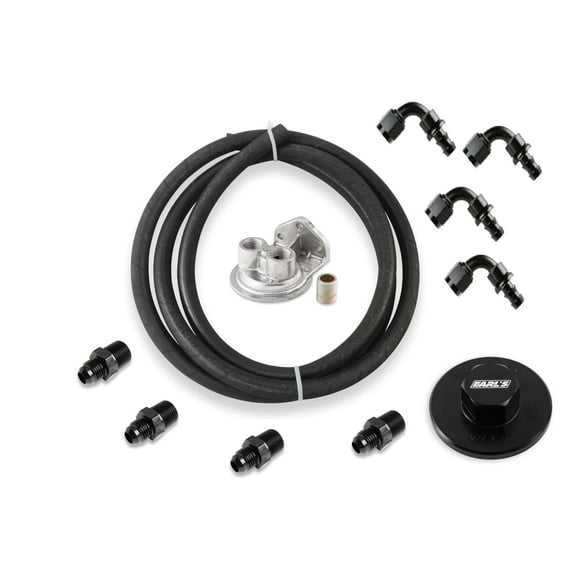 Earls HEMI0003ERL Earls Oil Filter Relocation Kit - Mopar Gen III Hemi - Fits M22 x 1.5 Filters