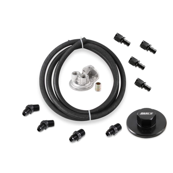 Earls HEMI0004ERL Earls Oil Filter Relocation Kit - Mopar Gen III Hemi - Fits 3/4"-16 Filters