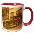 thumbnail image 1 of 3drose, Early 1900s Pumper Fire Truck and Firemen, 11oz Two-tone Red Mug, 1 of 6