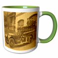 thumbnail image 1 of 3drose, Early 1900s Pumper Fire Truck and Firemen, 15oz Two-tone Green Mug, 1 of 6