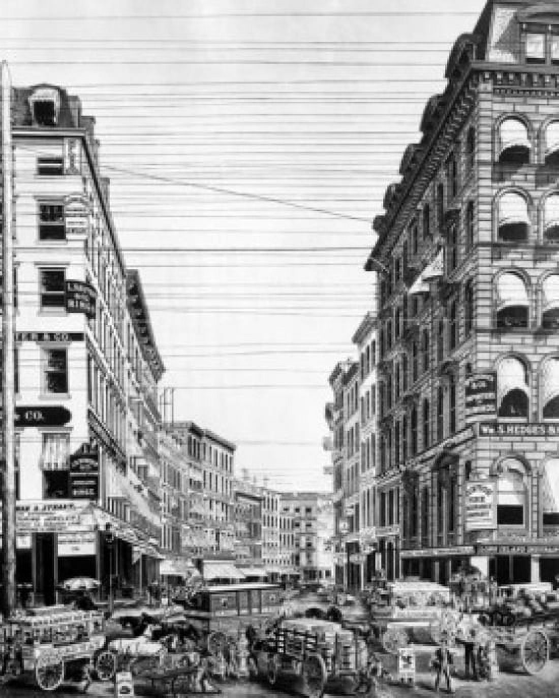 Early 19th century street scene lithograph USA New York State New York City Canvas Art - (24 x 36)
