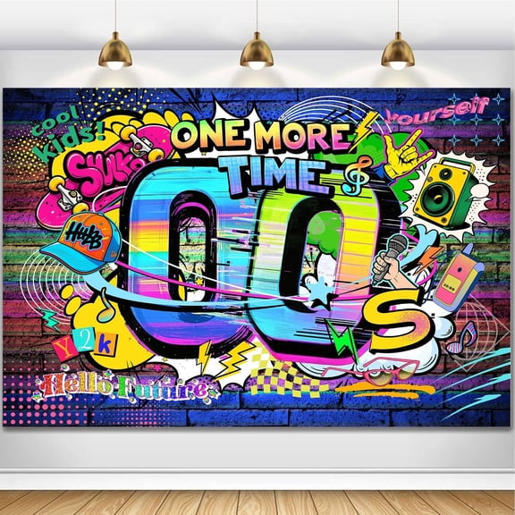 Early 2000s Theme Backdrop Back to The 00's Hip Hop Graffiti Party Photography Background Skateboard Music Audio Microphone Decor Banner Photo Studio Props