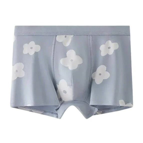 Early Access Deals Men's Boxers Briefs Underwear Cotton Stretchy Digital Printing Breathable Close Fitting Underpants Comfortable Boxers Light Blue 3XL