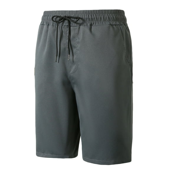 Men's Swim Trunks Swim Shorts Men Ndbuld Mens Fashion Casual Solid Drawstring Elastic Waist Pockets Short Pants Gray 2XL