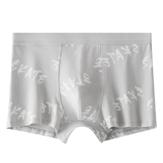 Early Access Deals Men's Underwear Briefs Soft Comfy Digital Printing Breathable Close Fitting Underpants Comfortable Boxers Gray 2XL