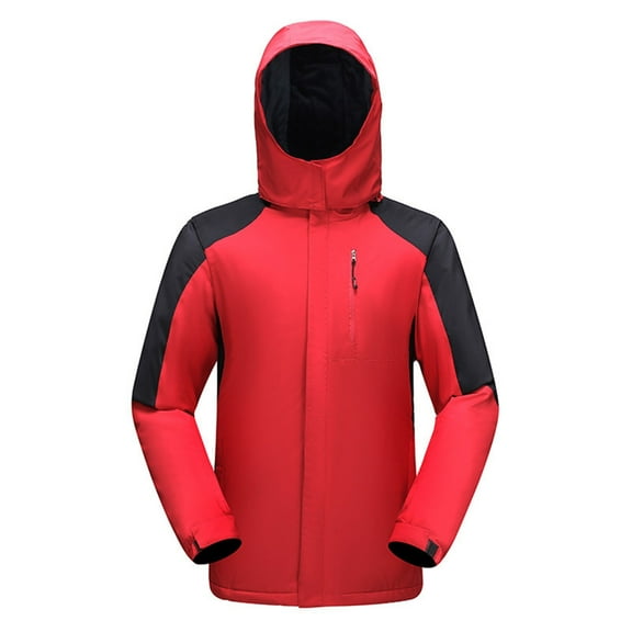 Mountain Ski Jacket Waterproof Fleece Liner Snow Coat Warm Winter Windproof Hooded Raincoat Women And Men's Three In Detachable Outdoor Mountaineering Suit And Ski Suit Red L