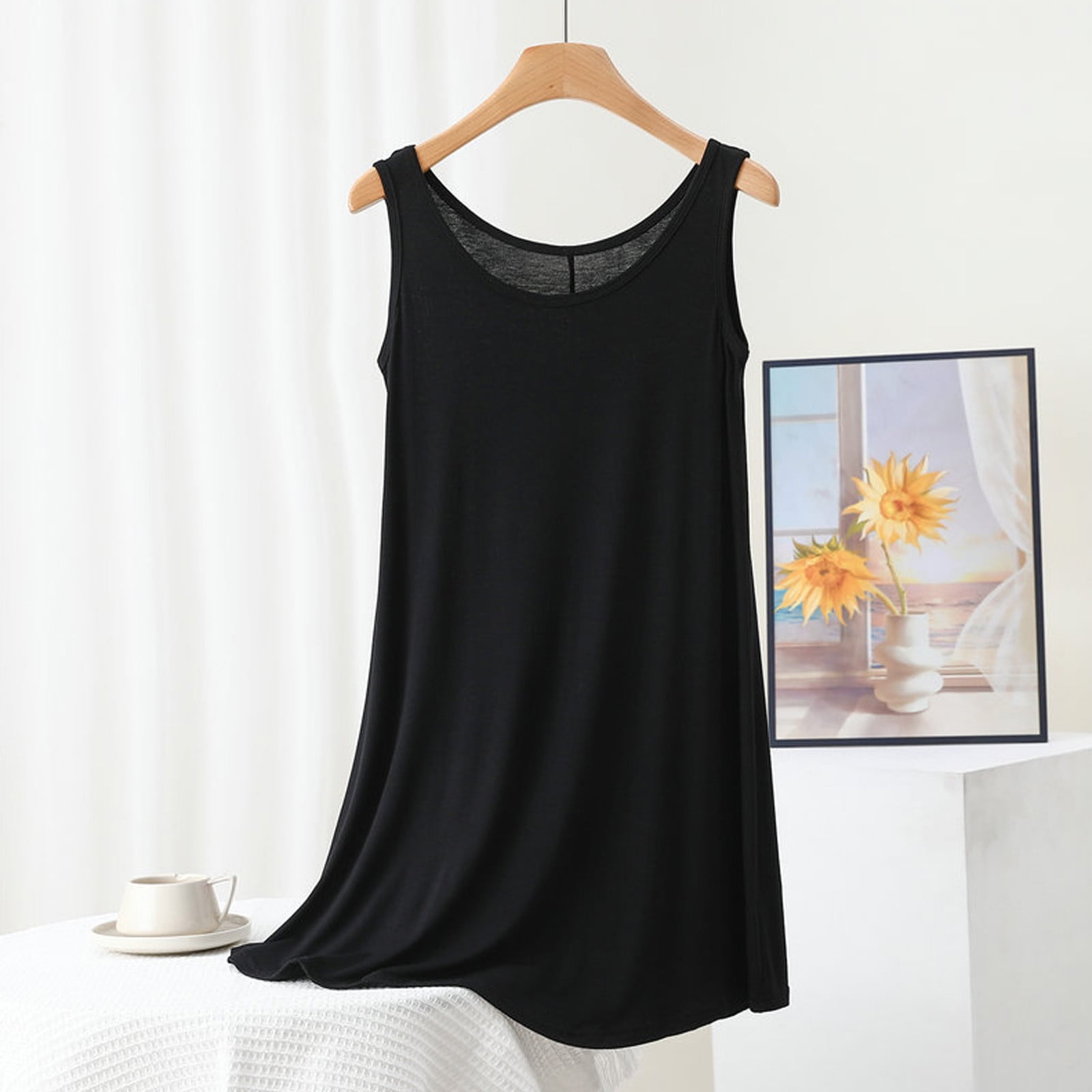 Simple Solid Color Round Neck Comfortable Casual Dress