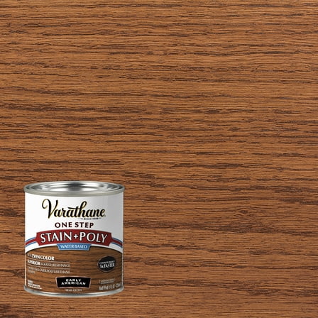 Early American, Varathane Stain + Polyurethane, Semi-Gloss -384363, Half Pint