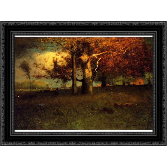 Early Autumn, Montclair 24x19 Black Ornate Wood Framed Canvas Art by Inness, George
