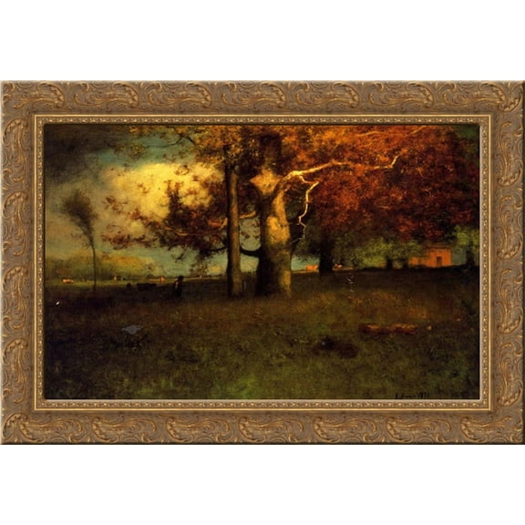Early Autumn, Montclair 24x19 Gold Ornate Wood Framed Canvas Art by Inness, George