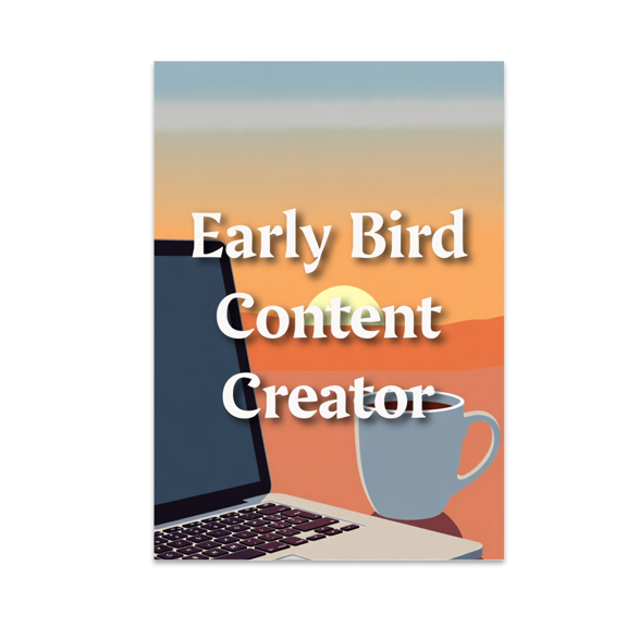 Early Bird Content Creator Morning Decor - Home Office Enthusiast - 13x19 Poster Print