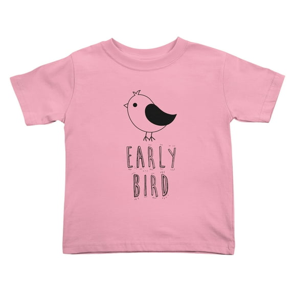 Early Bird Cute Toddler T Shirts for Boys Girls (Pink, Youth L)