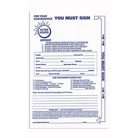 SSWBasics Early Bird Drop off Key Drop Envelopes 6 x 9 in pack of 100