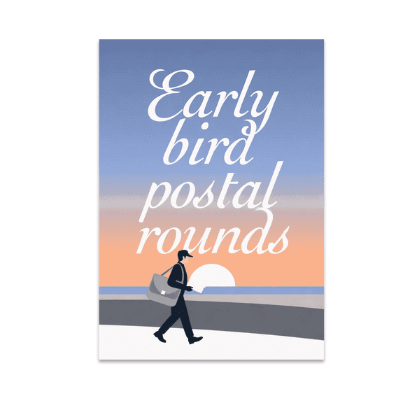 Early Bird Postal Rounds - Mail Carrier Decor - 13x19 Poster Print