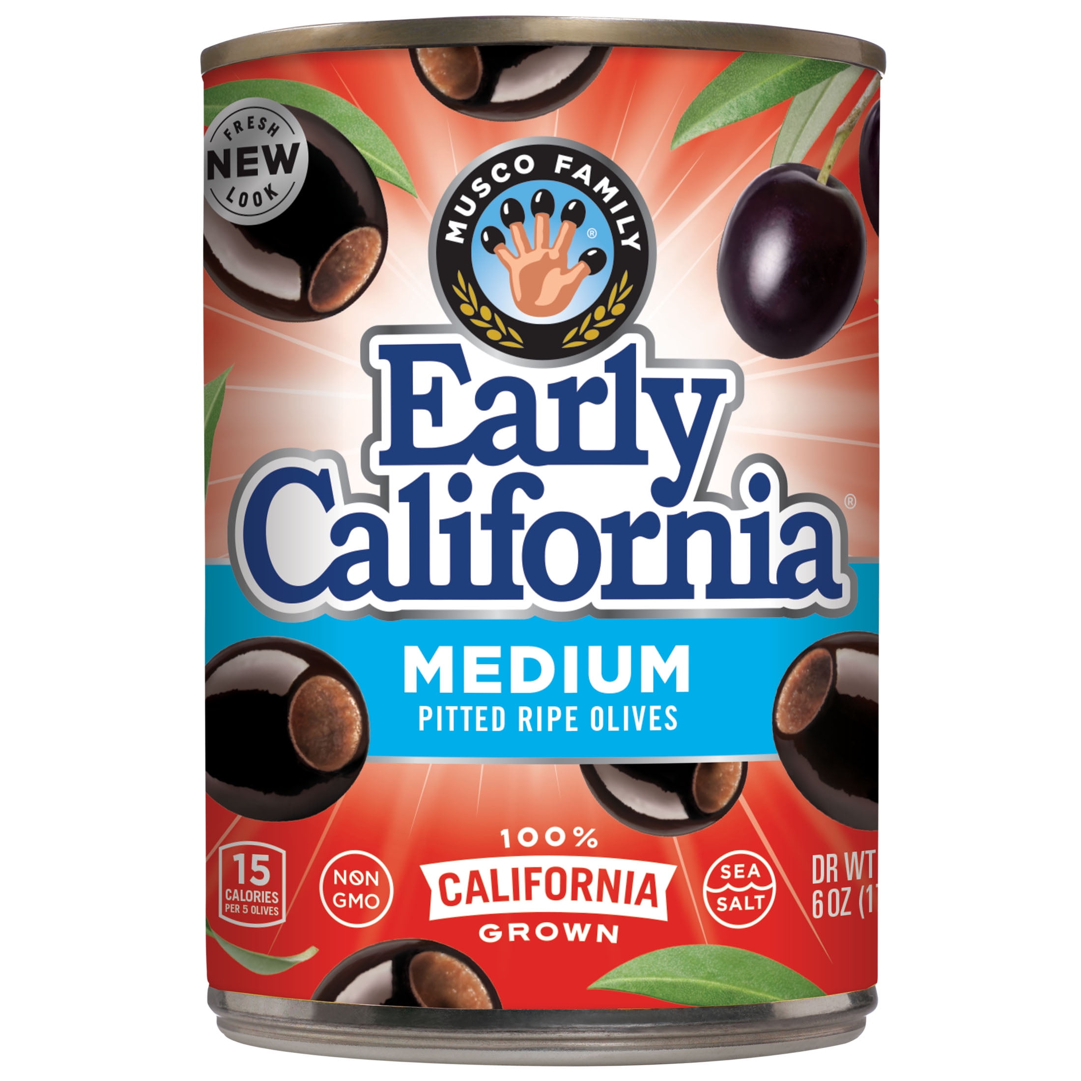 Early California Medium Pitted California Ripe Olives, 6 oz. Can