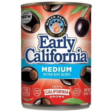 Early California Medium Pitted California Ripe Olives, 6 oz. Can
