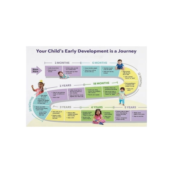 Early Childhood Development Poster Baby Milestones Chart Educational ...
