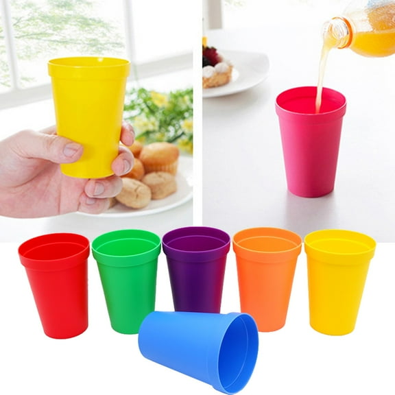 Early Childhood Education Kindergarten Drinking Water Cup Plastic Cup Rainbow Cup Travel Camping Six Color Plastic Cup/ Plastic Cup