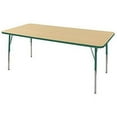 thumbnail image 1 of Early Childhood Resources ELR-14113-MGN-SS 36 x 72 in. Rectangular Adjustable Activity Table with Standard Legs, Swivel Glides - Maple & Green, 1 of 2