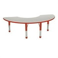 thumbnail image 1 of Early Childhood Resources ELR-14120-GRD-SB 36 x 72 in. Half Moon Adjustable Activity Table with Standard Legs, Ball Glides - Gray & Red, 1 of 1