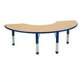 thumbnail image 1 of Early Childhood Resources ELR-14120-MMBL-SS 36 x 72 in. Half Moon Adjustable Activity Table with Standard Legs, Swivel Glides - Maple & Blue, 1 of 1