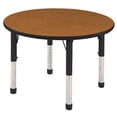 thumbnail image 1 of Early Childhood Resources ELR-14121-OKBK-SS 30 in. Round Adjustable Activity Table with Standard Legs, Swivel Glides - Oak & Black, 1 of 1