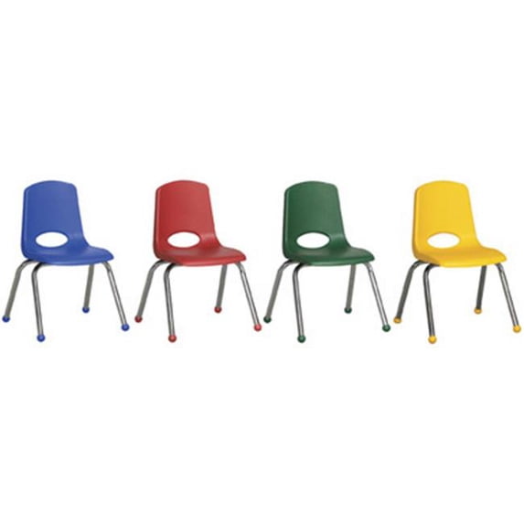 Early Childhood Resources ELR-15111-AS 14'' Stack Chair - Chrome Legs-6pc-AS
