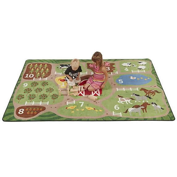 Early Childhood Resources ELR-FE904-54A 9 x 12 ft, Rectangle Farm Activity Rug