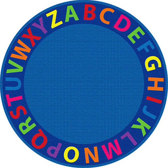 Early Childhood Resources ELR-FE909-71A 12 ft. Round A-Z Circle Time Seating Rug