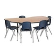 thumbnail image 1 of Early Childhood Resources ELR14104P6X14-GGNTS 48 x 72 in. Kidney Activity Table with Toddler Legs & 6 x 14 in. Stack Chairs, Swivel Glides - Gray & Green, 1 of 2