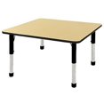 thumbnail image 1 of Early Childhood Resources ELR14117P8X12-MBBKC 48 in. Square Activity Table with Chunky Legs & 8 x 12 in. Stack Chairs, Ball Glides - Maple & Black, 1 of 2