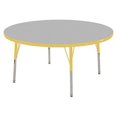 thumbnail image 1 of Early Childhood Resources ELR14124P8X14-GYESS 60 in. Round Activity Table Standard Legs & 8 x 14 in. Stack Chairs, Swivel Glides - Gray & Yellow, 1 of 1