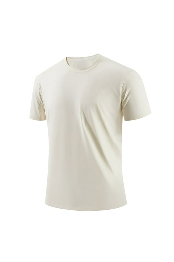 Mens Clothes Loose Casual Sports Seamless Plus Size Top Men's Cool Breathable Drying Short Sleeved Round Neck Top