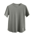 thumbnail image 1 of Mens Casual Shirts Solid Comfortable Sport Casual Short Sleeved Round Neck Shirts, 1 of 9