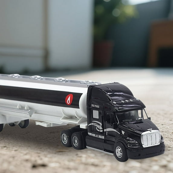 148 Scale Alloy Container Truck Style Heavy Hauler with Sound and Light Effects - Educational Toy for Kids and Vehicle Enthusiasts