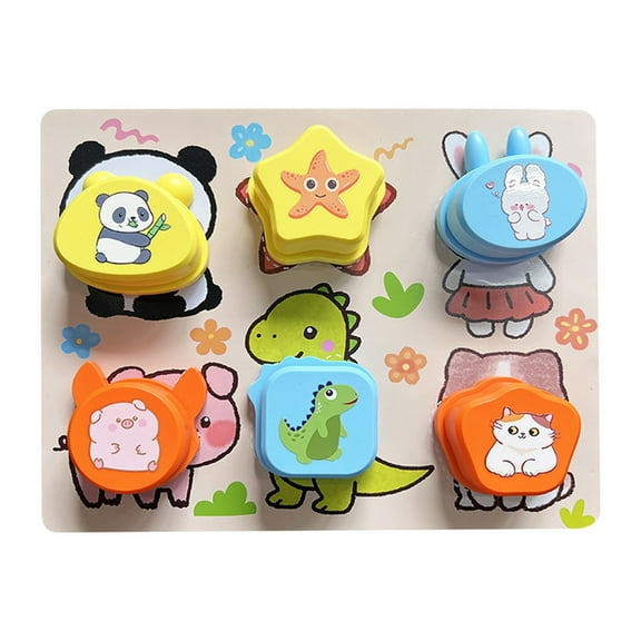 Early Education Toys Cartoon Animal Recording Refrigerator Sticker Interactive Sound Toy for Kids with 9 Animal Voices and Voice Recording Feature 6PCS
